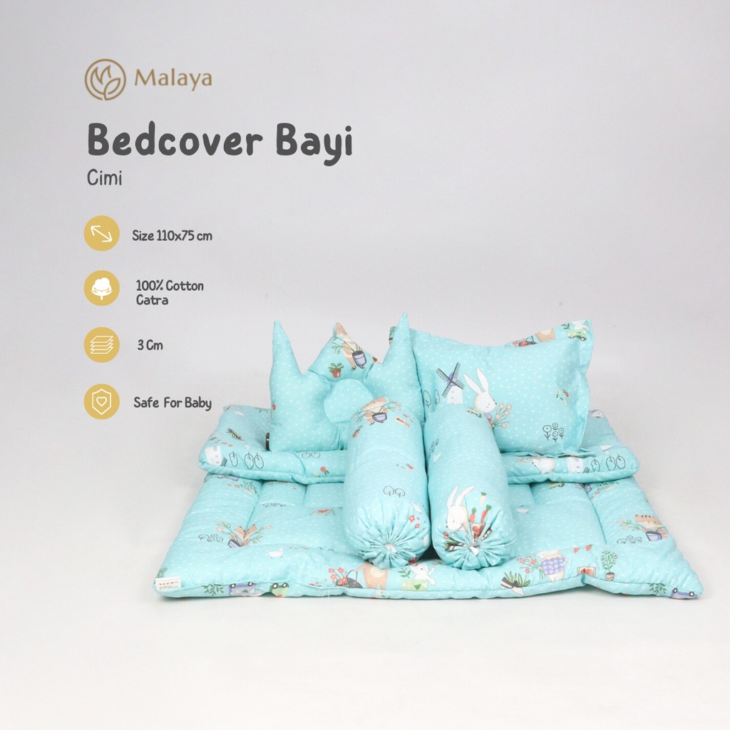 MALAYA - Bedcover Bayi dan Bantal Guling | Katun Catra