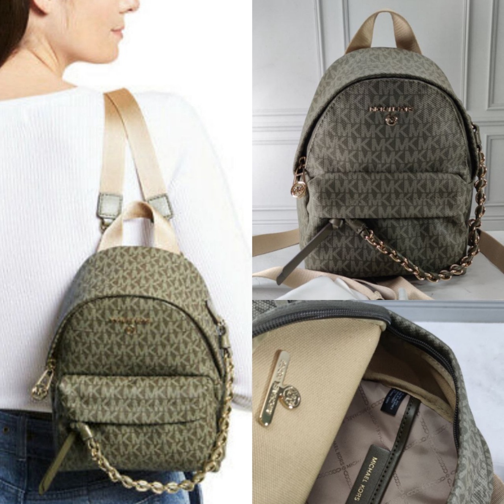 Tas MK Slater XS Convertible Messenger Backpack Olive sz 23x19x10cm