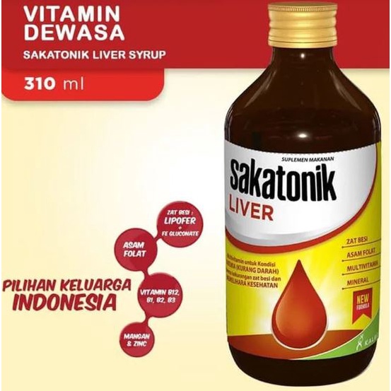 Sakatonik Liver Syrup Penambah Darah dan Multivitamin 310ml ORIGINAL-BPOM