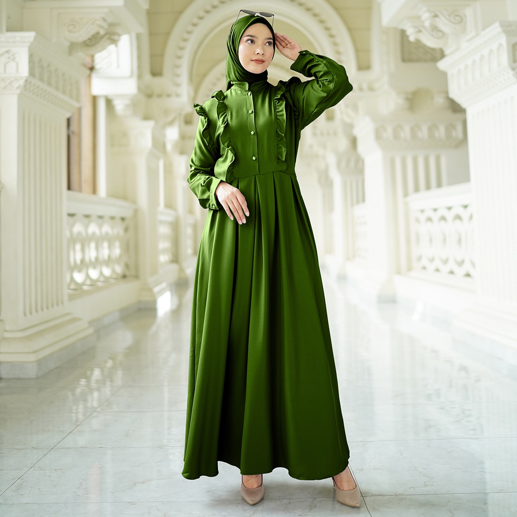 Gamis Wanita - Dress Hijab - Maxi Dress - Sadira Mewah Elegant by DEMORE (Shakila Stretch Premium)