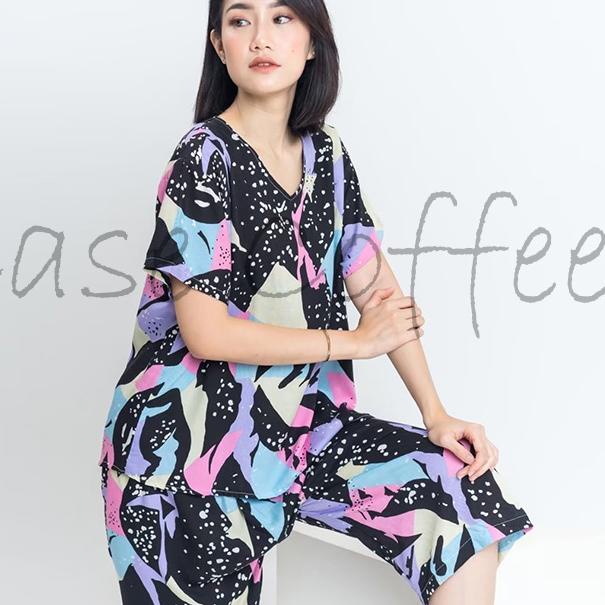*BEST SELLER* SETELAN BAJU TIDUR PIYAMA WANITA DEWASA CELANA 7/8 ONE SET PIAMA KATUN RAYON PREMIUM P