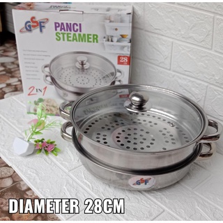 NEW PROMO PANCI STEAMER KUKUS STAINLESS 2 TINGKAT GSF G4128 / PANCI