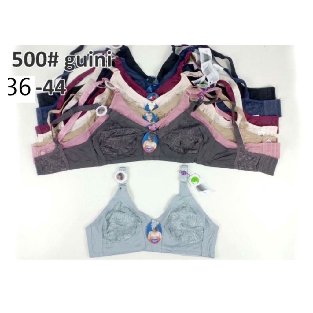 BRA GUINI BRUKAT 500 CUP C KAIT 3 TANPA BUSA SUPER LEMBUT BAHAN ADEM