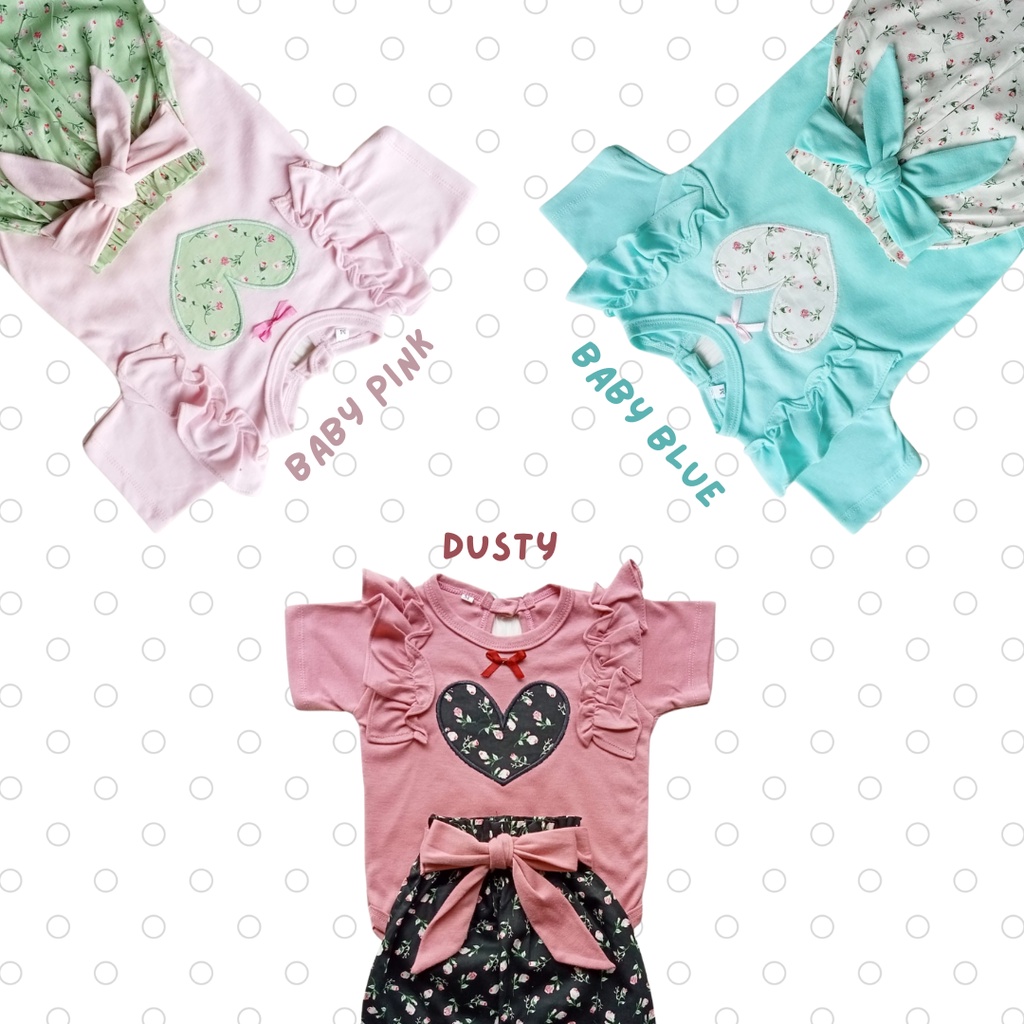 Jumper bayi perempuan 0 6 12 bulan romper newborn 0-12 bulan perempuan balita LOVE JUMPER SET setelan jumper baby perempuan 1 tahunan kado baby bayi