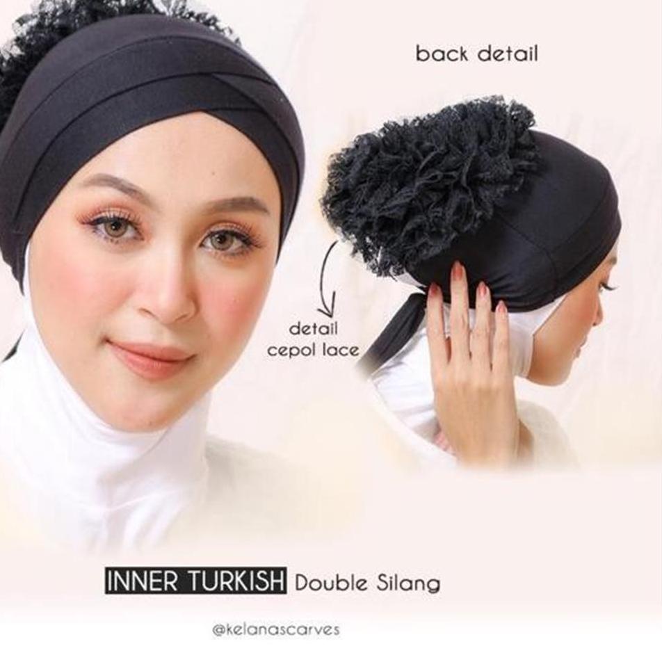 Jual Harga Bersahabat Ls 732 Ciput Turki Double Silang Cepol Renda Premium Inner Dalaman Hijab