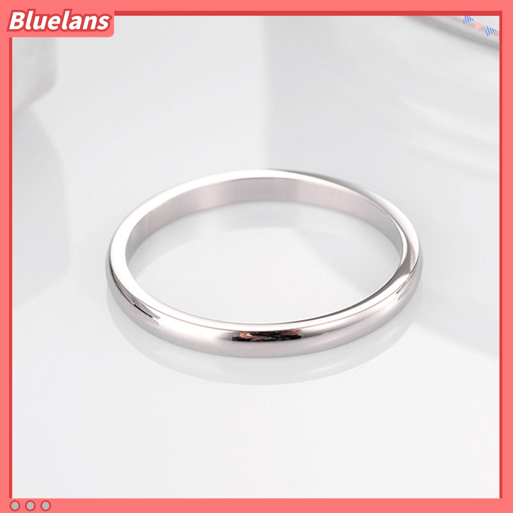 Bluelans Minimalist Domed Polished Women Wedding Engagement Band Finger Ring Jewelry Gift