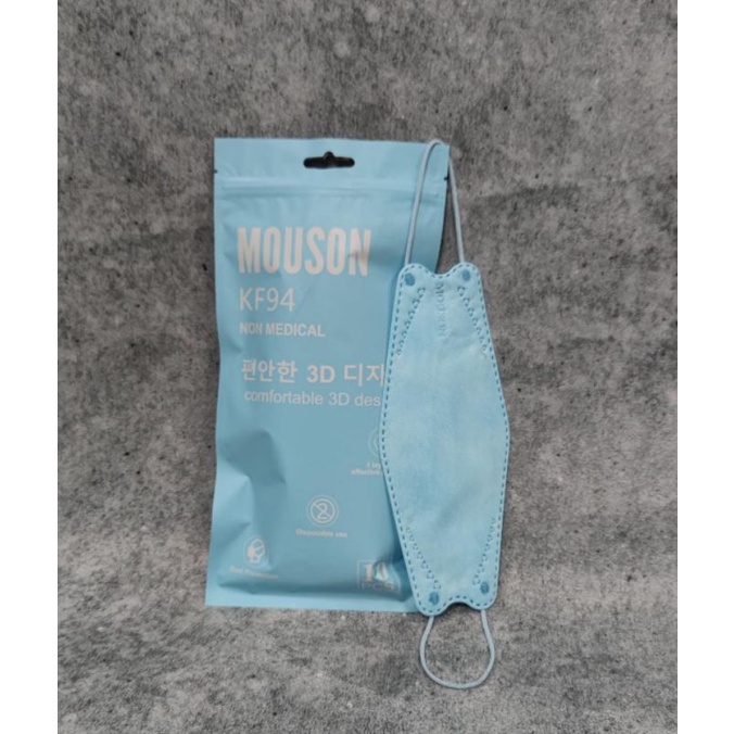 MASKER KF94 MOUSON ISI 10PC Masker KF 94 4ply Masker 4D EVO isi 10pcs-KF94 MSN BLUE