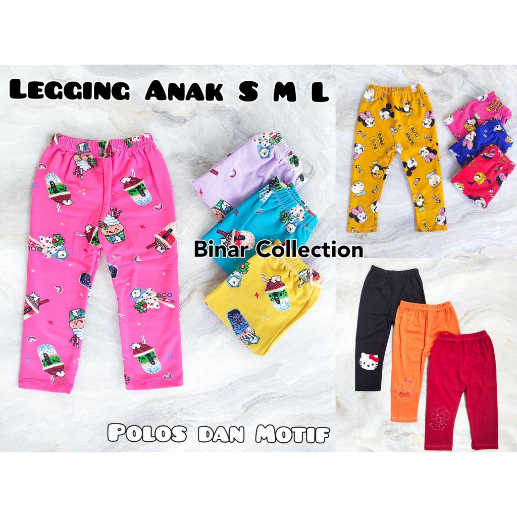 Celana Legging Leging panjang anak 1-3 tahun S M L celana panjang anak murah polos dan motif murah lucu harian