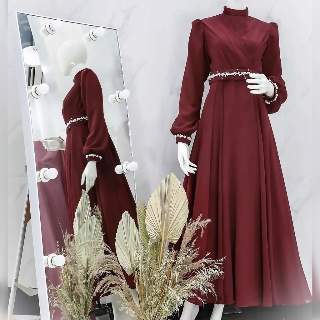 PCS MAXY CLARA MS FASHION BUSANA PAKAIAN WANITA DRESS GAMIS MAXI BAHAN SHAKILA 3 UKURAN L XL XXL