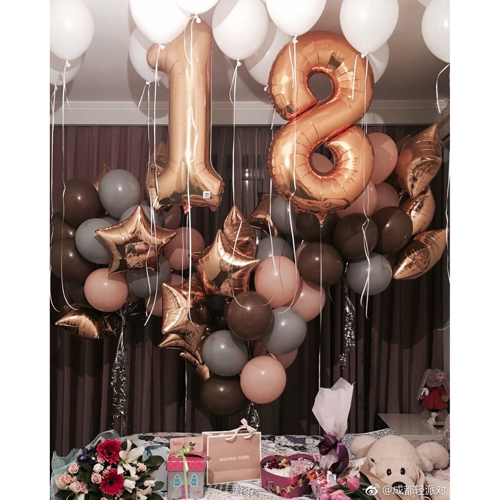 DODORY HL0439 Balon Foil Angka 100cm Rose Gold Balon Angka Jumbo