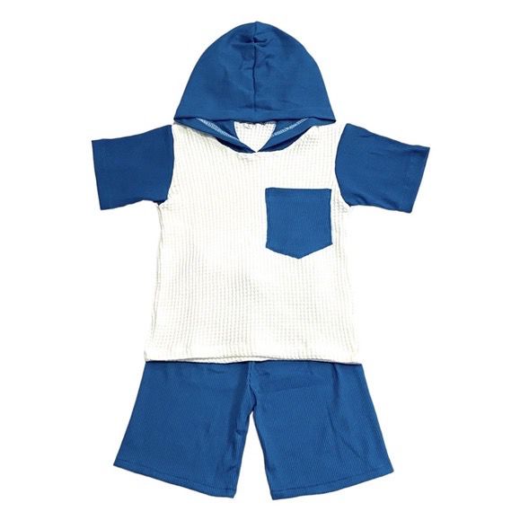 HOODIE WAFFLE SET UNIQLO setelan pendek baju kupluk anak