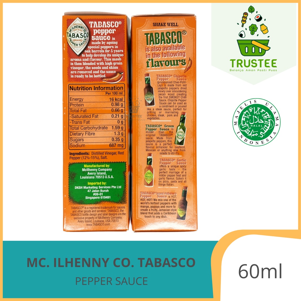 TABASCO PEPPER SAUCE MC. ILHENNY CO. 60ml HALAL