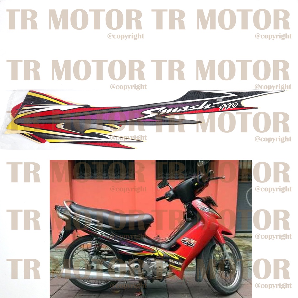 Stiker Motor Smash 110 2004 Sticker Striping Lis Full Set Motor