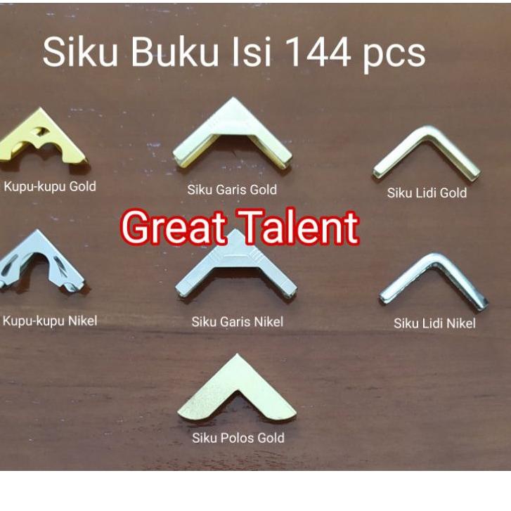 

(nzrj -786) 144 pcs Siku Buku - Siku Yasin - Siku Map Raport - Gold Emas Nikel Silver - Kupu-kupu - Lidi - Garis 675HVIG