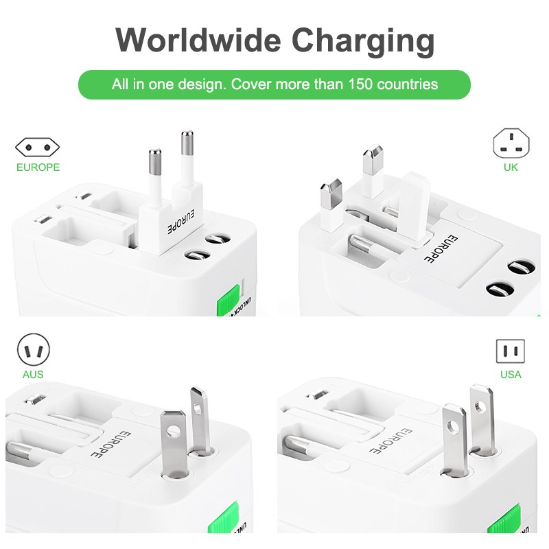 Universal Travel Adaptor USB Charger Adapter Colokan Stop Kontak