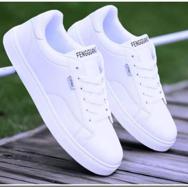sepatu sneaker pria dan wanita FANGGUNE-Putih polos