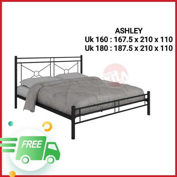 RANJANG BESI ASHLEY UK 160 X 200 DAN 180 X 200 RANGKA TEMPAT TIDUR DF534FG6D