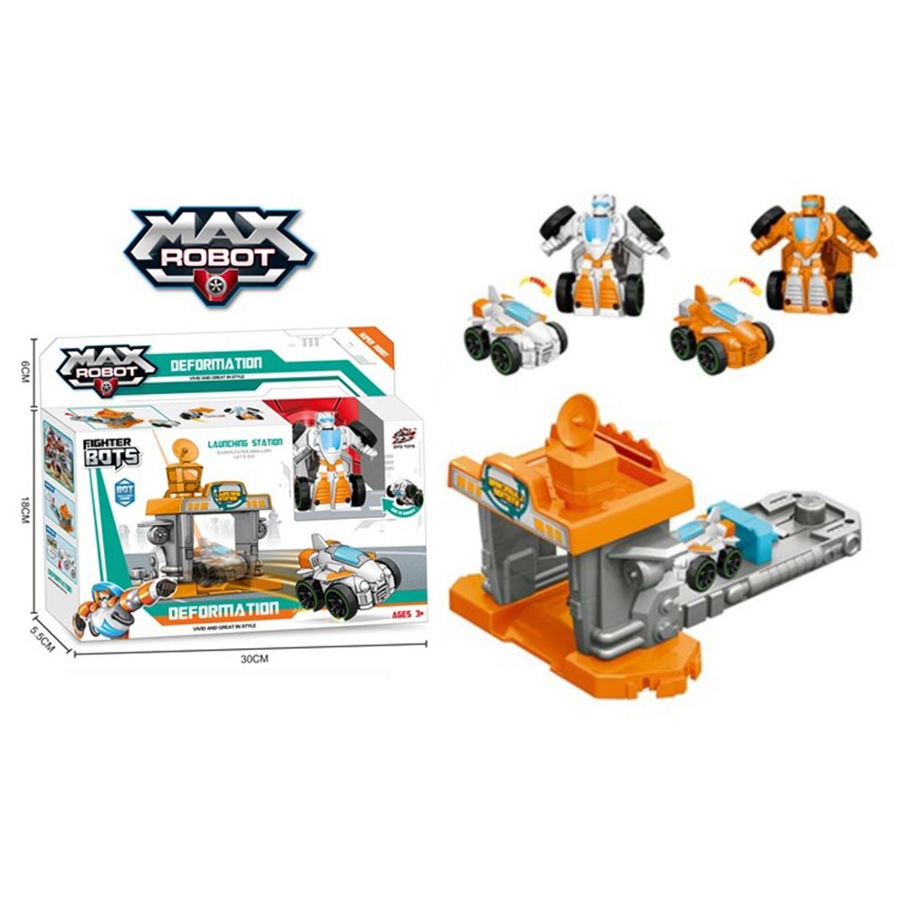 Mainan Anak LOUNCHING STASION DEFORMATION Max Robot Deformation Figure