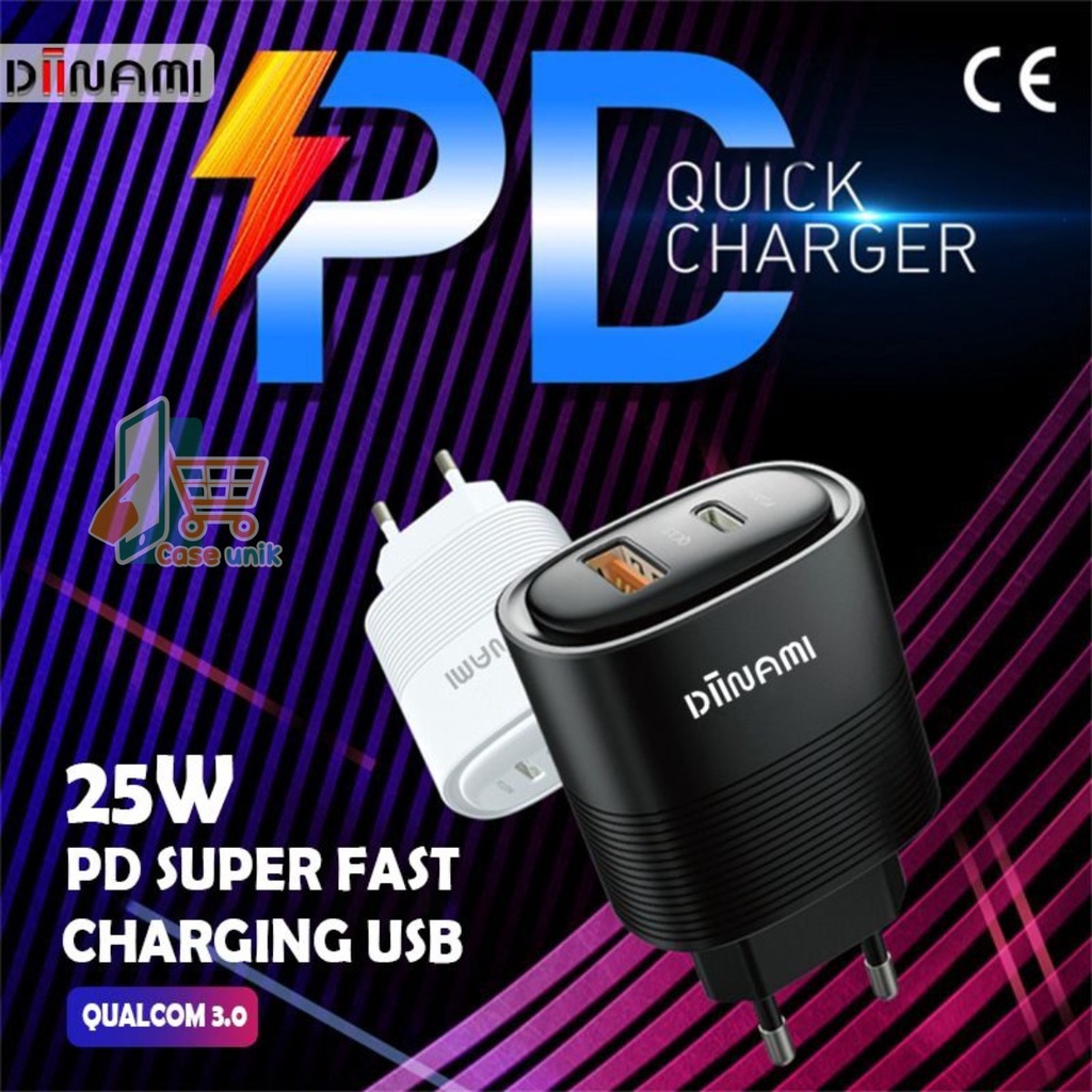 BATOK CHARGER DIINAMI  POWER SUPER II Dual Port USB (2.4A ) &amp; Type-C (PD) 3A 25W bergaransi CS4865