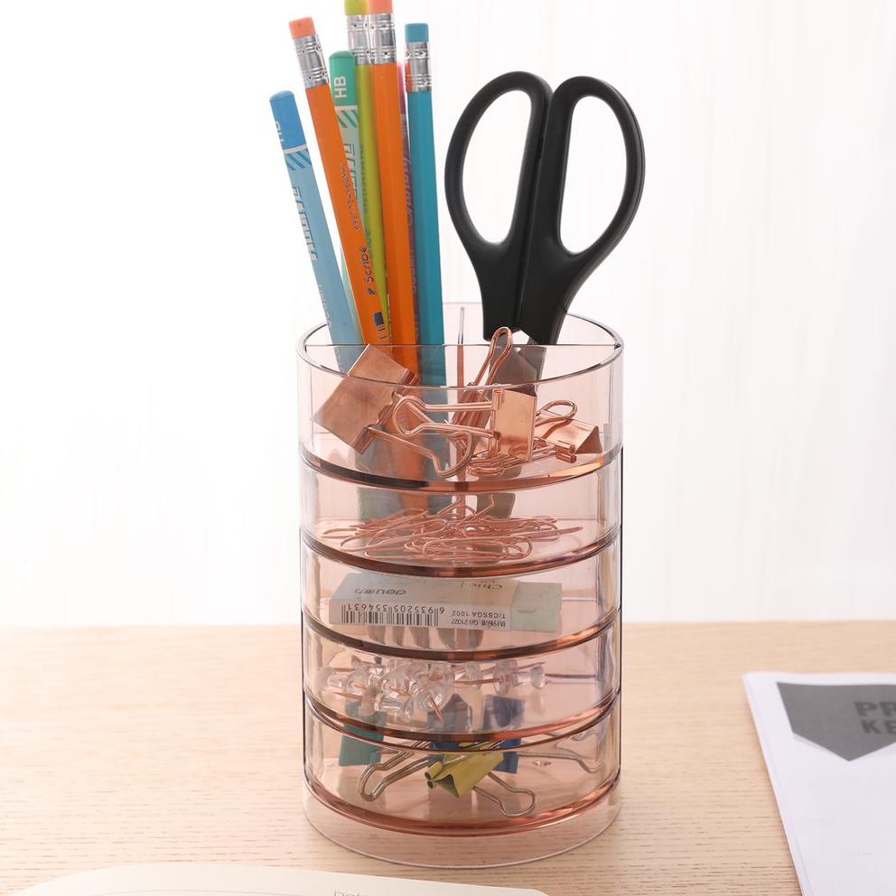 

[KODE WB879] Deli Tempat Ballpen Desk Organizer 4 laci yang dapat di putar Bahan berkualitas tahan lama E904