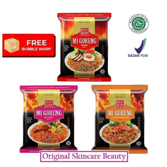 

TERBARU BEST WOK Mi Goreng Original Hot & Spicy Blackpepper Seafood Mie Instan - Spicy