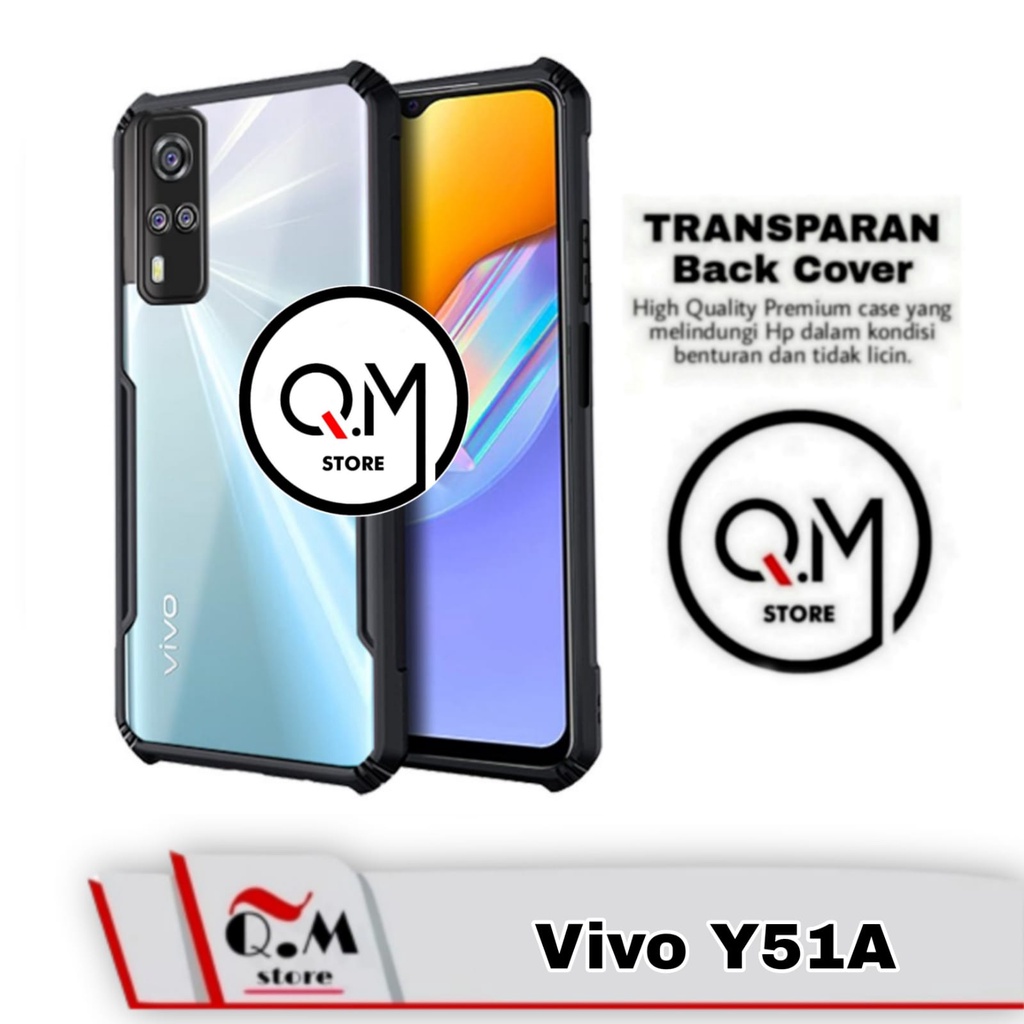 Case Transparan Vivo Y51A Softcase Transparan Clear Armor Pelindung Back Cover Sockproof