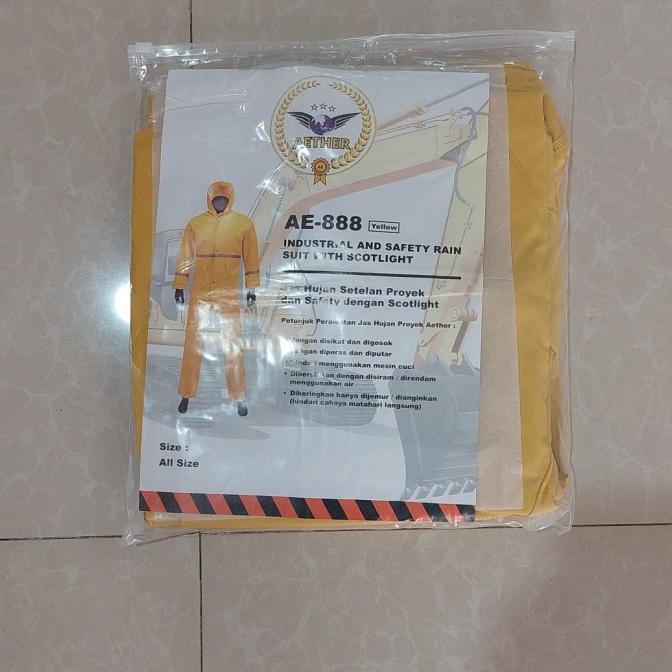 Jas hujan stelan proyek AETHER tebal kuning