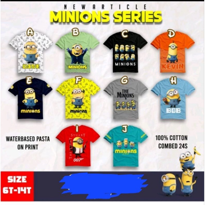 kaos anak cowok minion series 6-14y by polkka