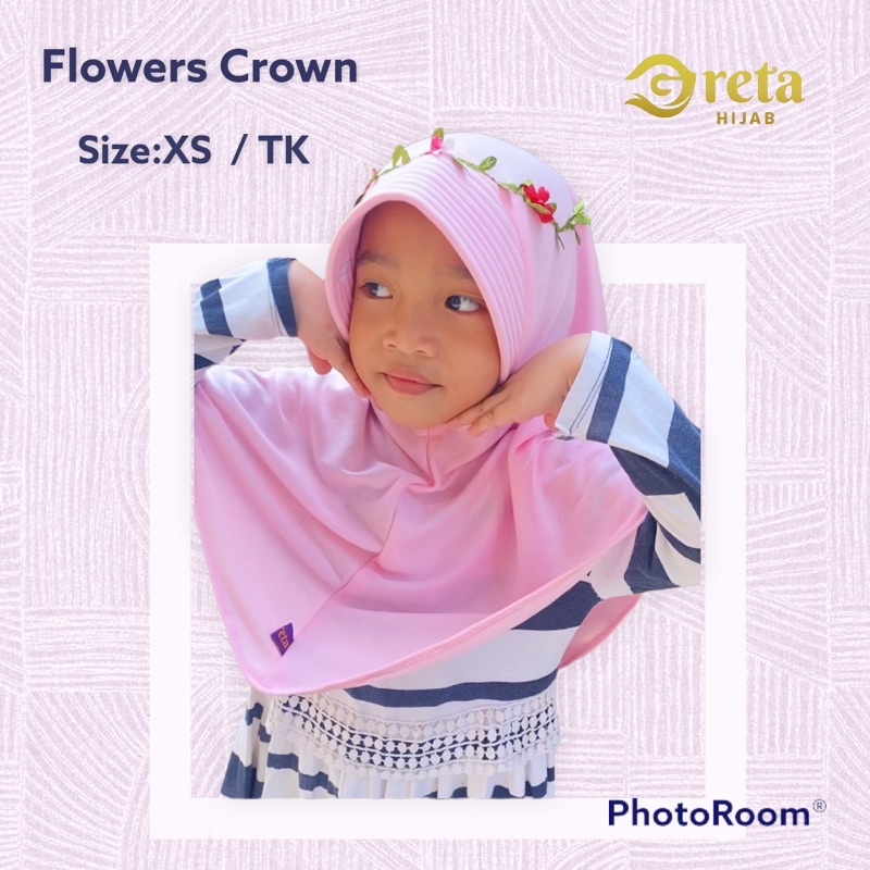 HIJAB ANAK , Flowers Crown , MAHKOTA BUNGA
