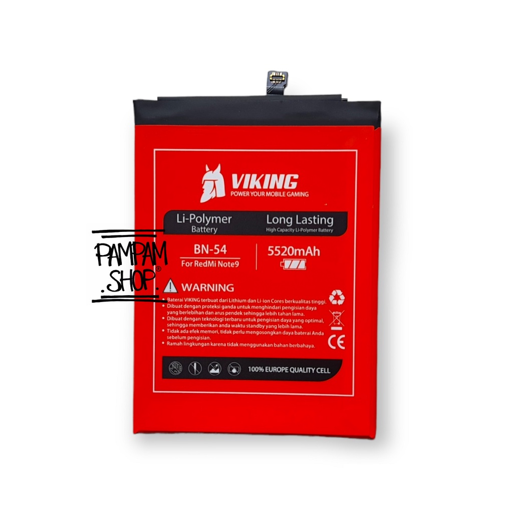 Baterai VIKING Double Power Original XiaoMi BN54 Redmi 9 Note 9 Batre Batrai Battery Handphone HP Dual Ori BN 54