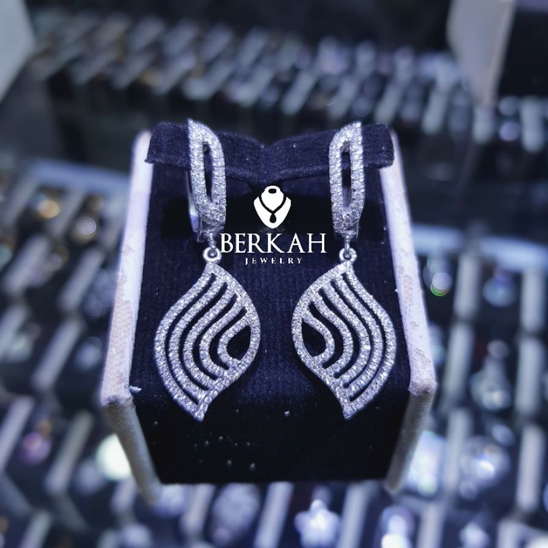 Anting emas berlian eropa asli natural diamond bersertifikat