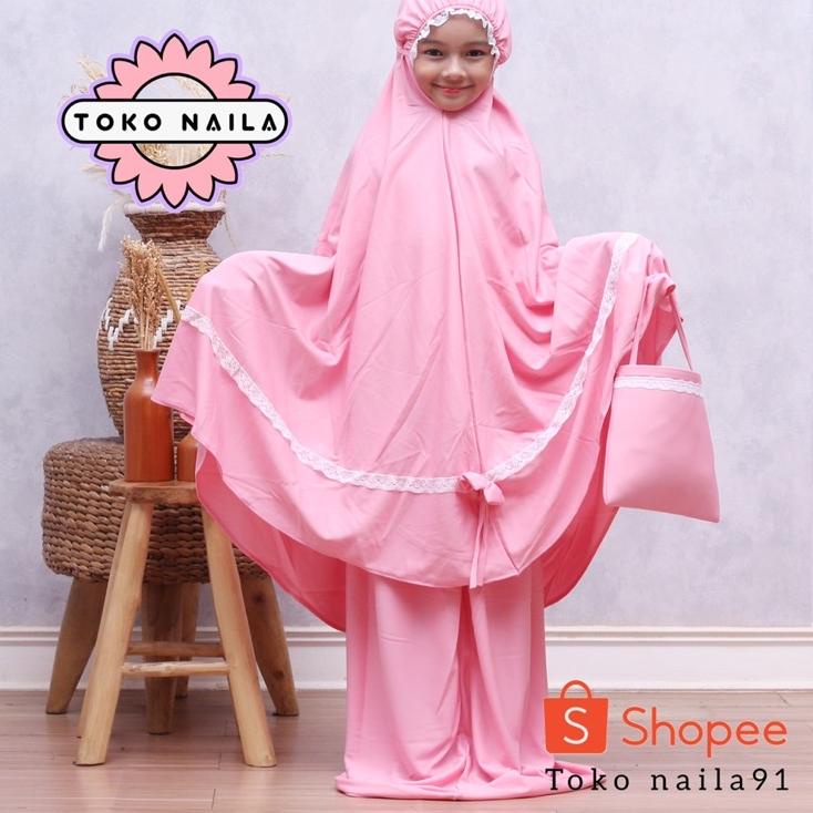 Siap Kirim Mukena Anak Renda Usia 5 - 7 Tahun Jersey Zoya