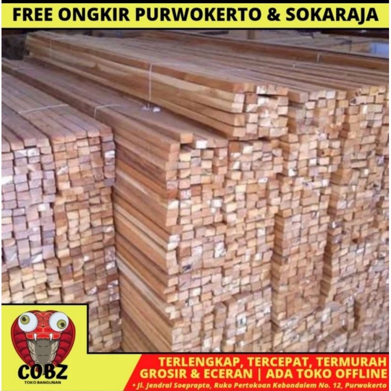 4 CM X 6 CM x 3 M / NM Kayu Kaso Usuk Plafon Sekat Per Batang