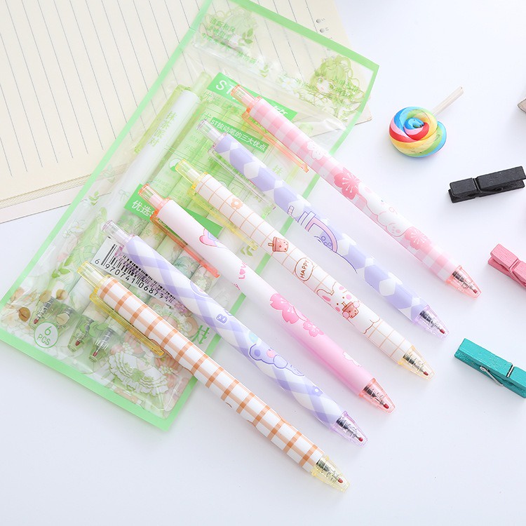 6 Pcs Pena Pulpen Cetek Set GMALL ST0066