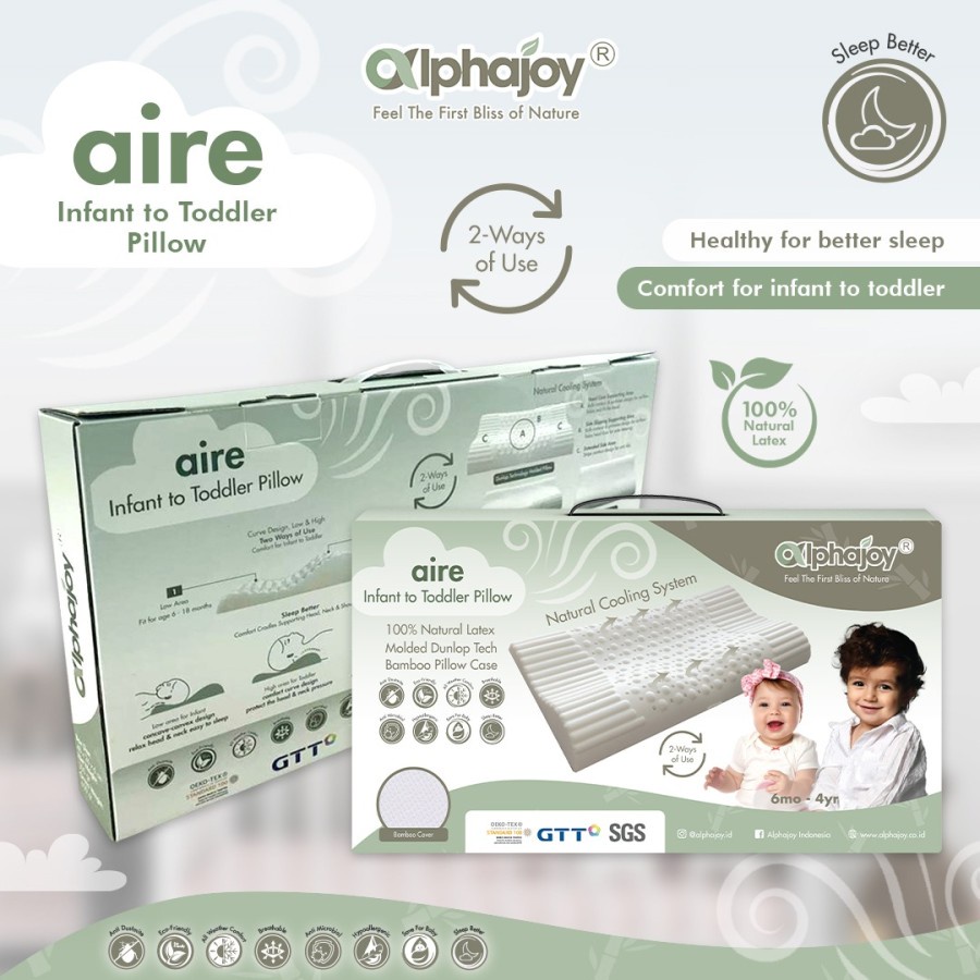 ALPHAJOY AIRE INFANT TO TODDLER PILLOW WITH BAMBOO CASE Rp315.000