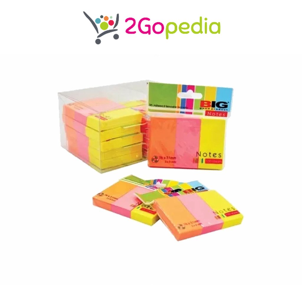 

Sticky Note Tumpuk / Pembatas / Penanda Kertas 76x51 3 Warna Big Grosir Murah Atk