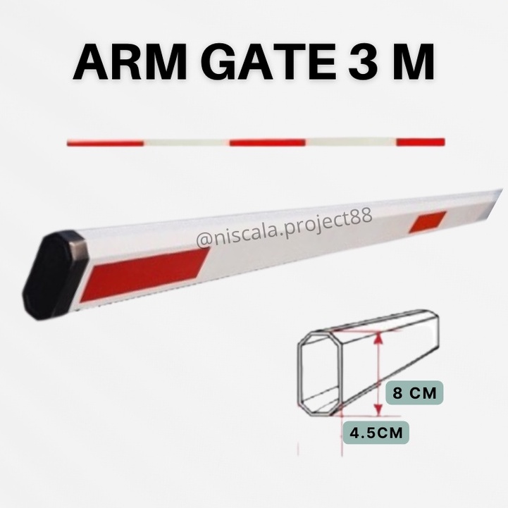 ARM GATE PALANG PARKIR 3M/ PALANG OTOMATIS / BARRIER GATE