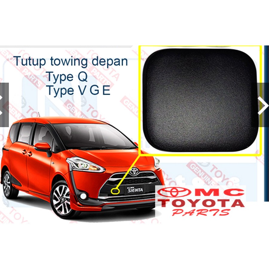 Tutup Cover Derek Towing Bumper Bemper Depan Sienta 52127-0D550