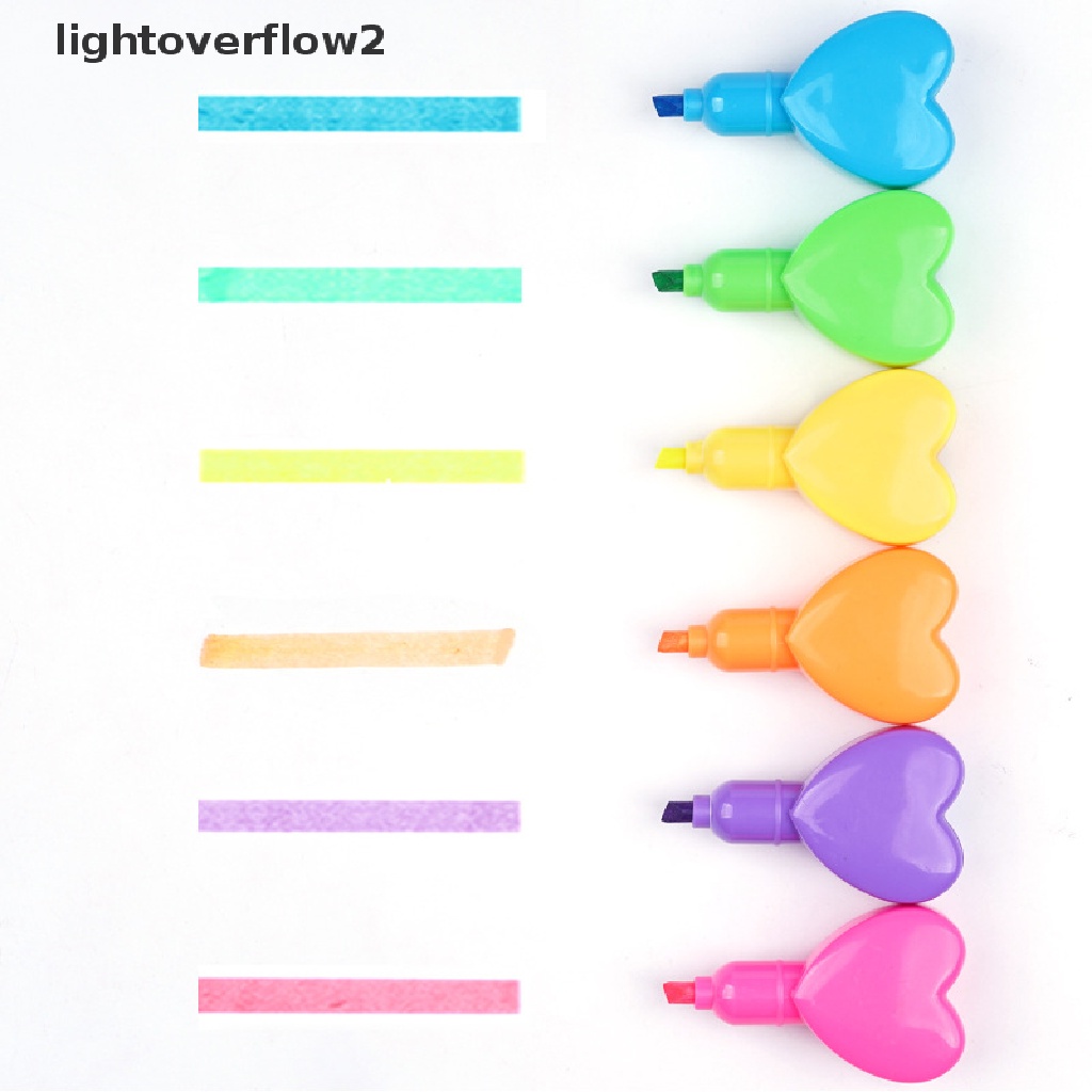 (lightoverflow2) Spidol Fluorescent Bentuk Hati Untuk Pelajar