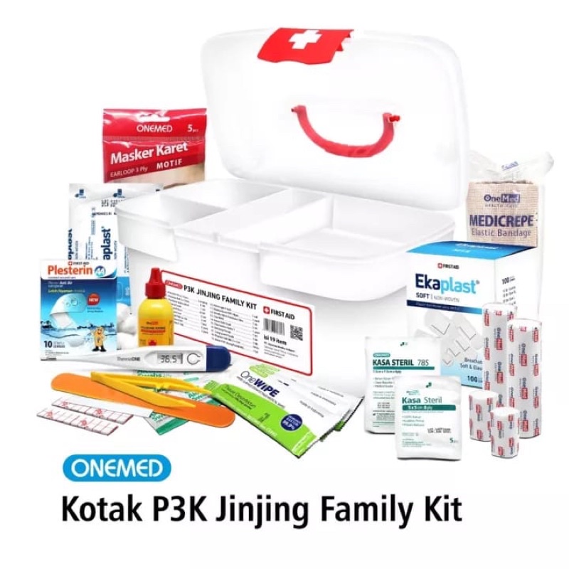 KOTAK P3K PLASTIK JINJING FAMILY KIT ONEMED KOTAK P3K LENGKAP