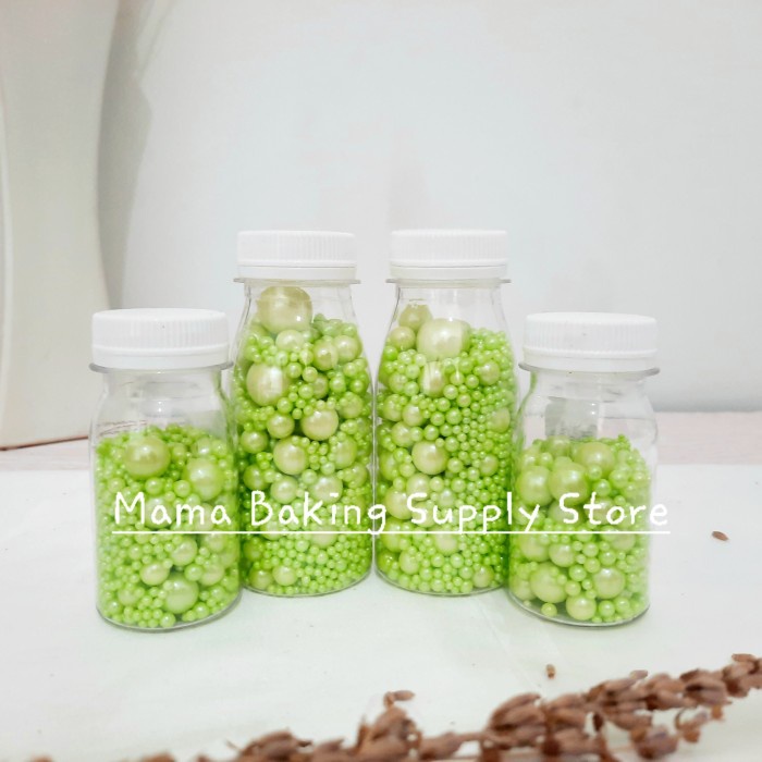 

Edible Sprinkle MIX PEARL GREEN Mutiara Hijau Topping Decor -+100 g