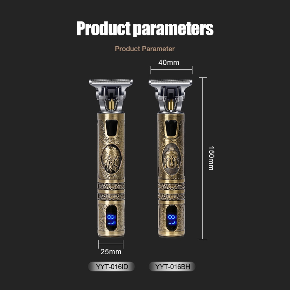 Pemotong rambut profesional Alat Cukur Elektrik Profesional Hair YYT /LCD display potong rambut listrik Trimmer Detailer Cordless / Mesin Cukur Rambut Barber USB rechargeable