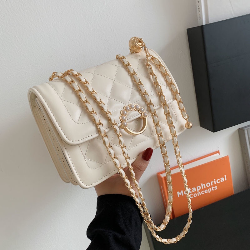 Suhao 2022 rantai baru tas kurir Korea wanita musim panas all-match mahasiswa niche tas Perancis satu bahu ketiak kotak persegi kecil