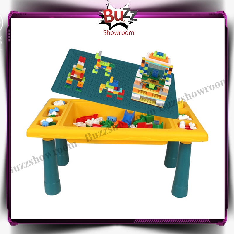 Multifunctional Toy Block Table Meja Belajar Main Brick Anak Multifungsi