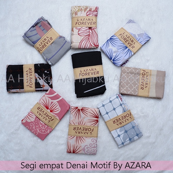 Segi empat denai motif original azara / kerudung denai motif