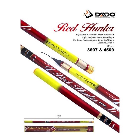 Joran Tegek Daido Red Hunter 360 450 Carbon Kevlar Kaku bisa cod
