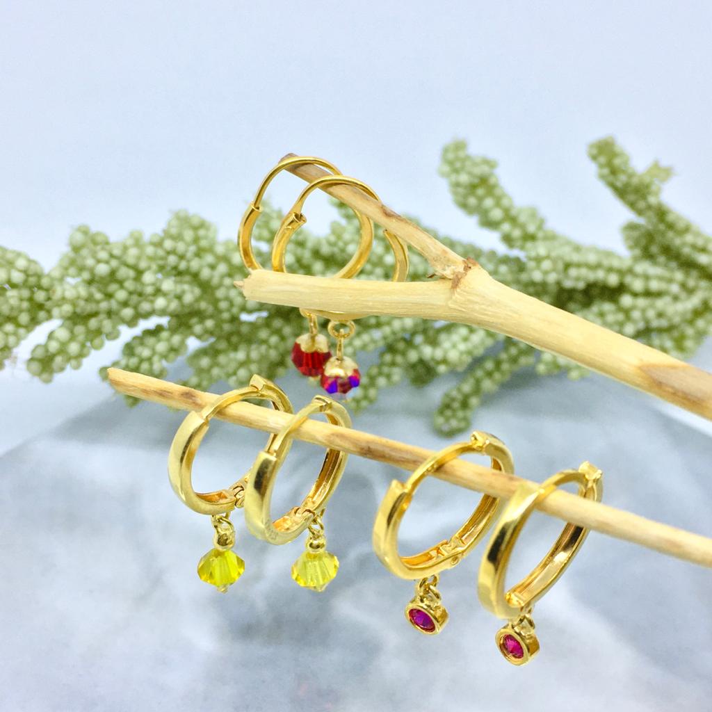 Anting Emas Dewasa Catok Kristal 375/8k