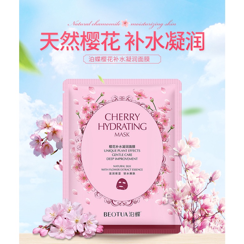 Masker Wajah BEOTUA Cherry Hydrating Mask Rumah Cantik 354 Sheet Mask Wajah Yang Mencerahkan Melembutkan Dan Melembabkan Kulit Wajah