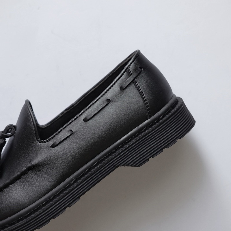 sepatu formal casual pria loris black by oxwalker pantofel kerja kantor