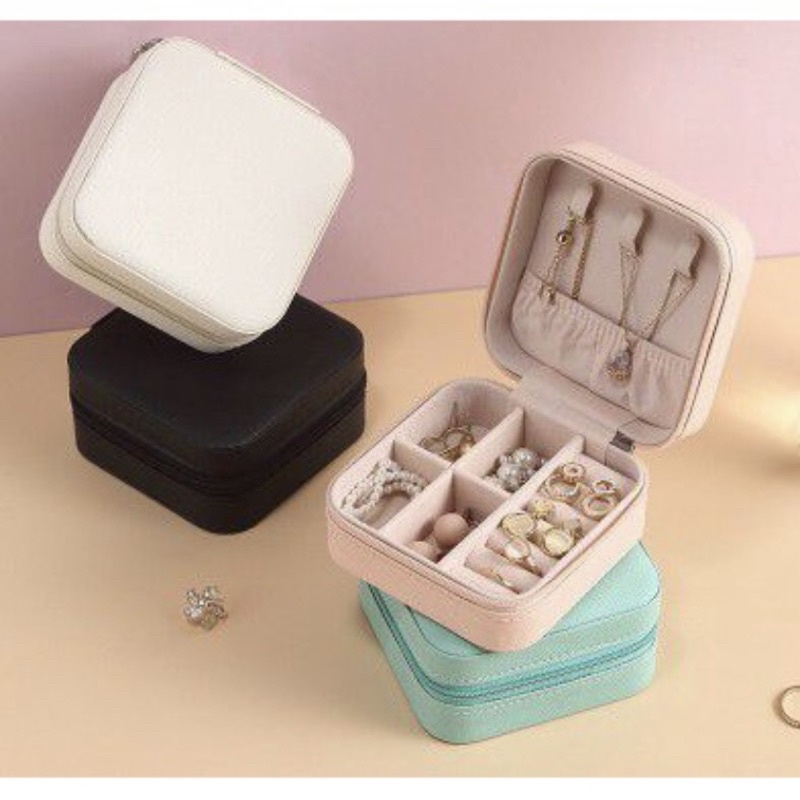 KOTAK PERHIASAN / Kotak Cincin Kalung Tempat Penyimpanan Jewelry Box Case Anting Cincin Aksesoris Serbaguna